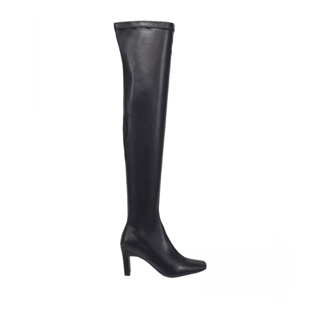 Faux leather over the knee boots